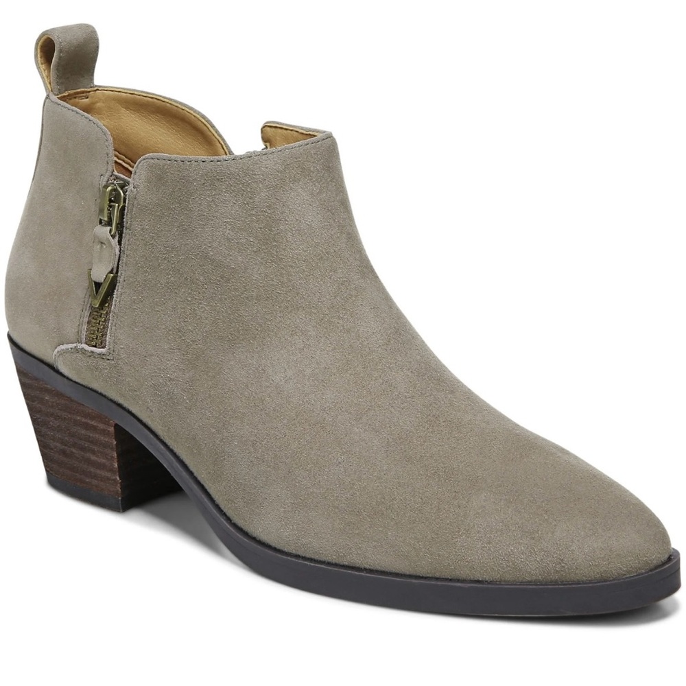 Vionic Cecily stone suede zip ankle boots-NWOB